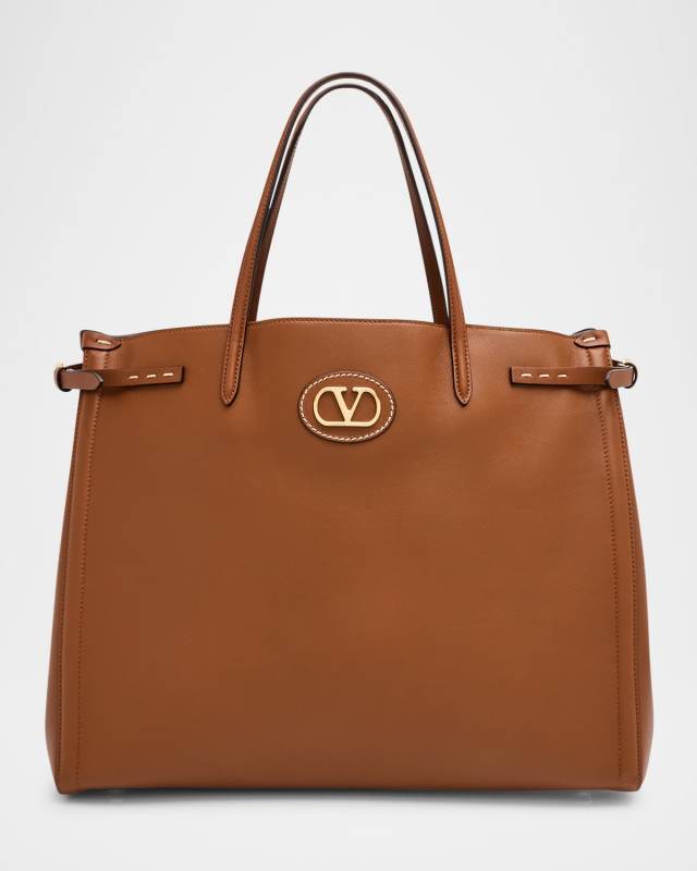 Antibes Large Napa Leather Tote Bag
